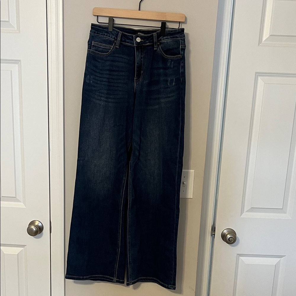 Dark Blue Wide Leg Women's Jeans